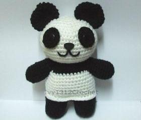 Panda - Finished Handmade Amigurumi crochet doll birthday gift Baby shower toy