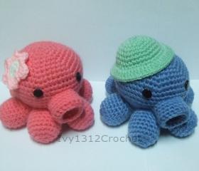Octopus - Finished Handmade Amigurumi crochet doll Home decor birthday gift Baby shower toy (Price for each item)