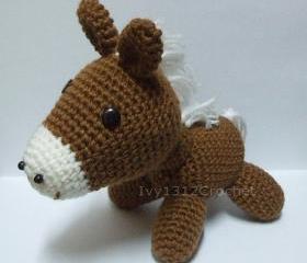 Brown Horse - Finished Handmade Amigurumi crochet doll Home decor birthday gift Baby shower toy