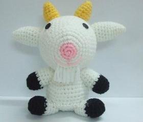 White Goat - Finished Handmade Amigurumi crochet doll Home decor birthday gift Baby shower toy